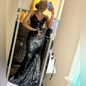 Windsor Black Sequin Prom Dress